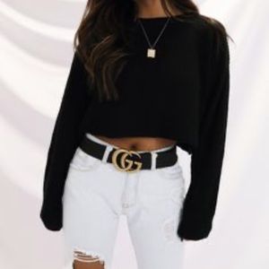 Black cropped sweater